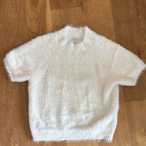 Pilcro Fuzzy Cream Sweater